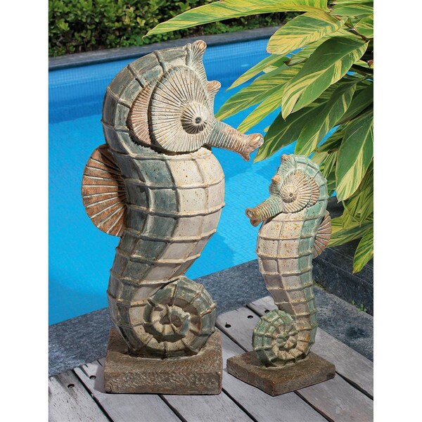 Design Toscano Sea Biscuit Seahorse Marine Fish Family Statue Collection: Set - FU680070