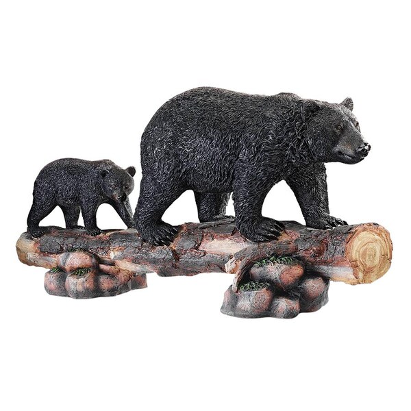 Design Toscano Mother Black Bear and Cub Grand Scale Animal Sculpture - KY1819