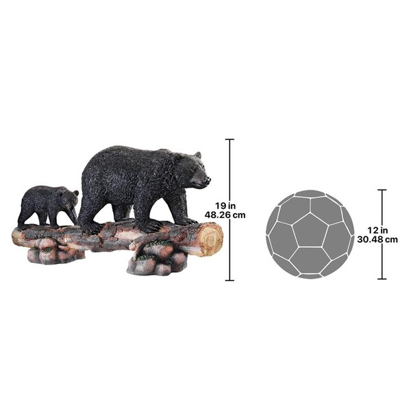 Design Toscano Mother Black Bear and Cub Grand Scale Animal Sculpture - KY1819