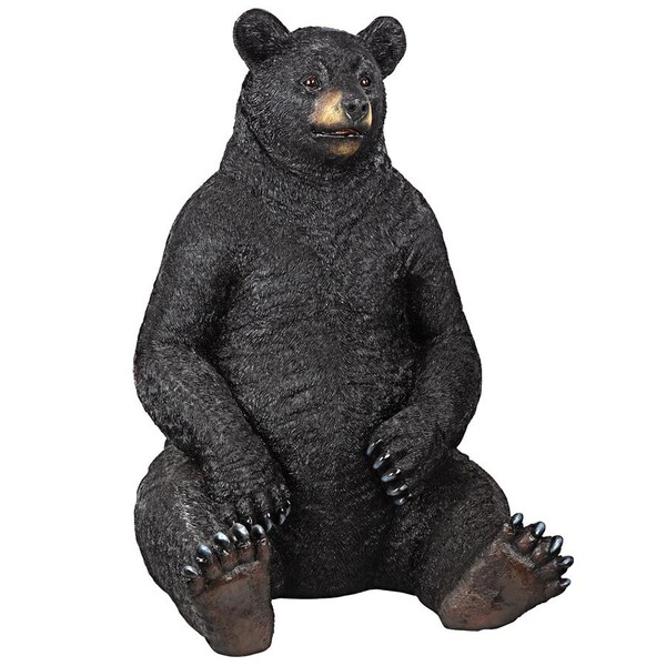 Design Toscano Bear-Zerk Giant Sitting Black Bear Statue - KY18867