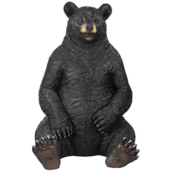 Design Toscano Bear-Zerk Giant Sitting Black Bear Statue - KY18867