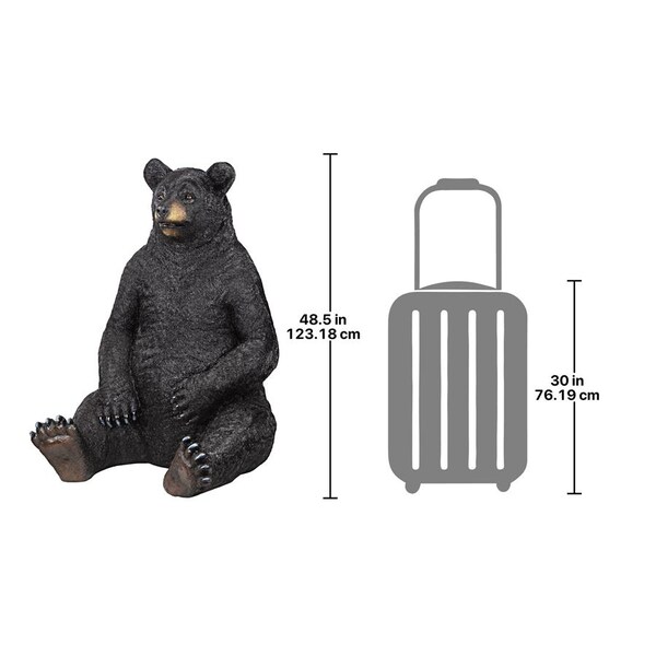 Design Toscano Bear-Zerk Giant Sitting Black Bear Statue - KY18867