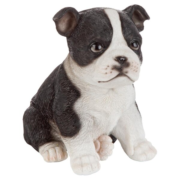 Design Toscano Boston Terrier Puppy Partner Collectible Dog Statue - JQ11232