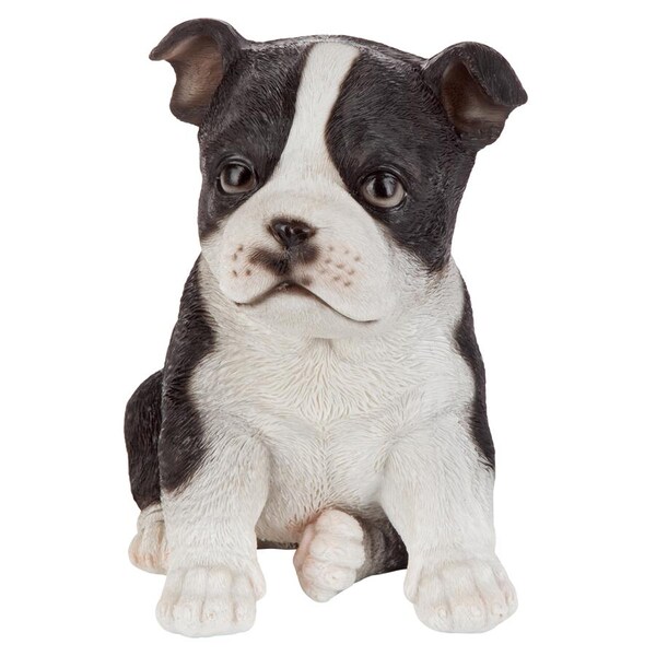 Design Toscano Boston Terrier Puppy Partner Collectible Dog Statue - JQ11232