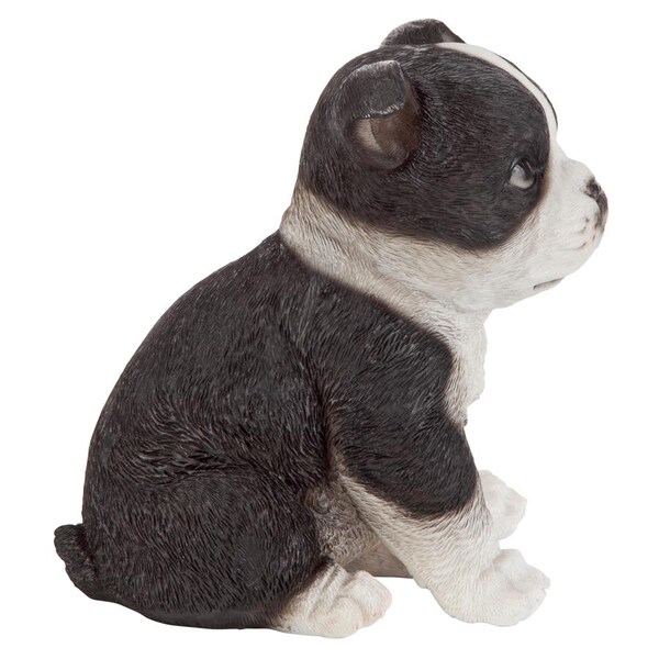 Design Toscano Boston Terrier Puppy Partner Collectible Dog Statue - JQ11232
