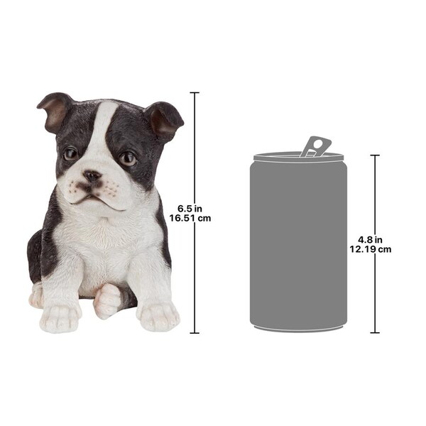 Design Toscano Boston Terrier Puppy Partner Collectible Dog Statue - JQ11232