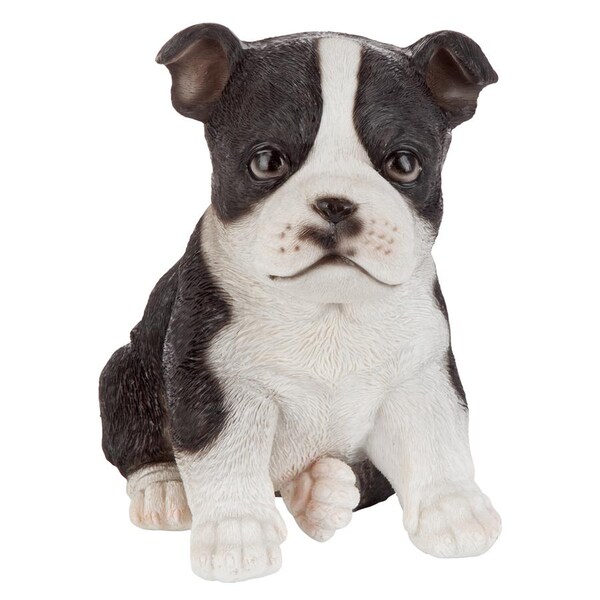 Design Toscano Boston Terrier Puppy Partner Collectible Dog Statue - JQ11232