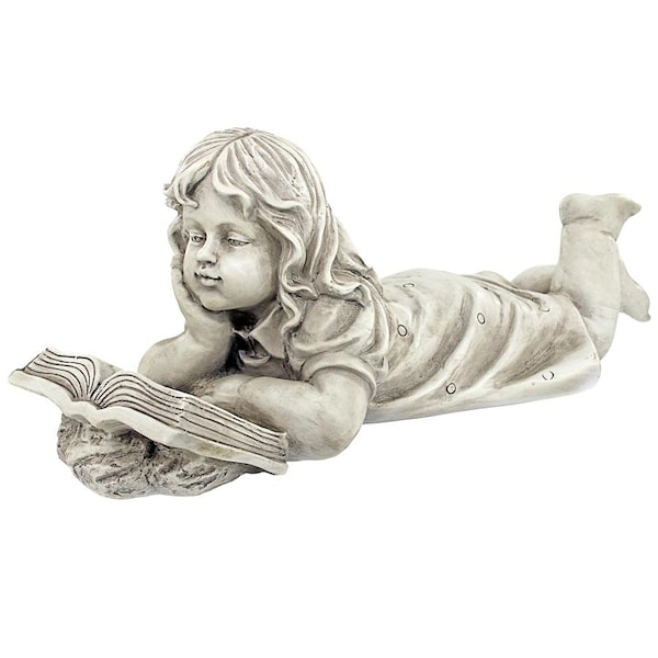 Design Toscano Backyard Scholar Little Girl Reading Garden Statue - LY718463