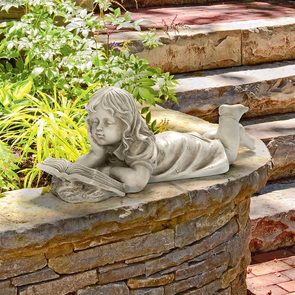 Design Toscano Backyard Scholar Little Girl Reading Garden Statue - LY718463
