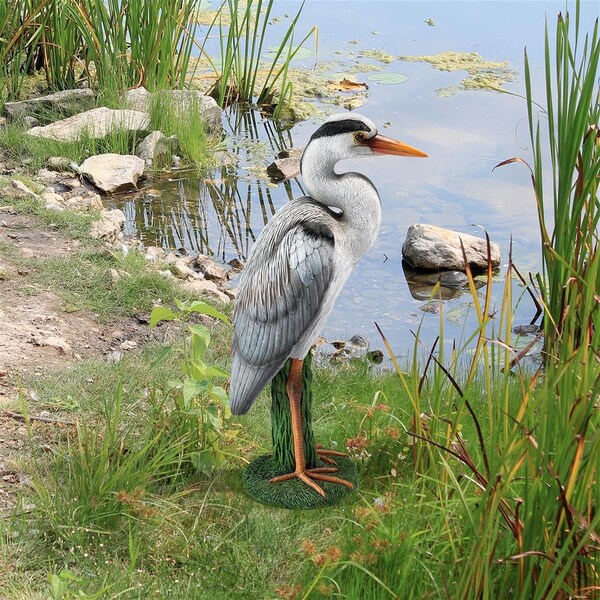 Design Toscano Gray Heron Coastal Bird Statue: Set of Two - QM927565