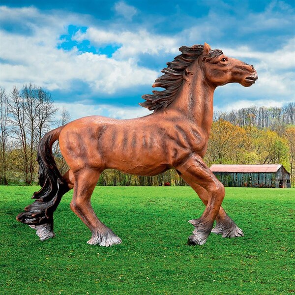 Design Toscano Unbridled Running Wild Mustang Horse Statue - QM2659600