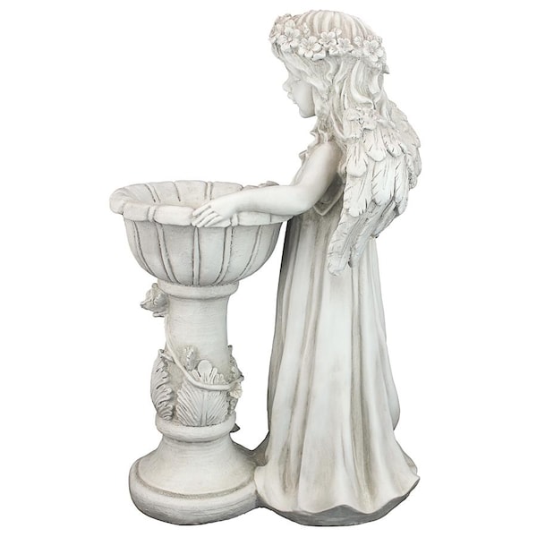 Design Toscano Angelique's Garden Splash Angel at Birdbath Statue - LY710405