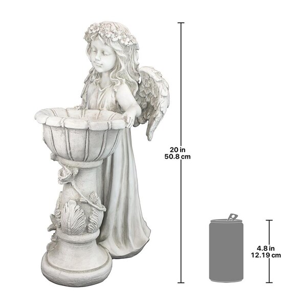 Design Toscano Angelique's Garden Splash Angel at Birdbath Statue - LY710405