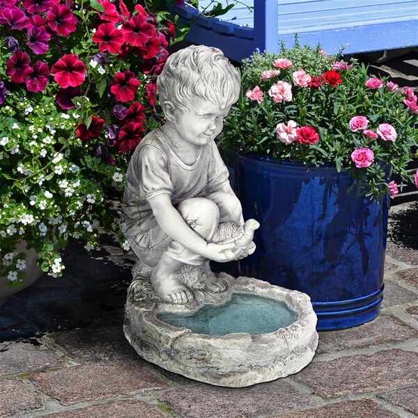 Design Toscano Tommy at the Turtle Pond Little Boy Statue - SH38100313