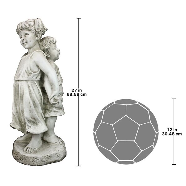 Design Toscano Back to Back Brother and Sister Garden Children Statue - SH380181