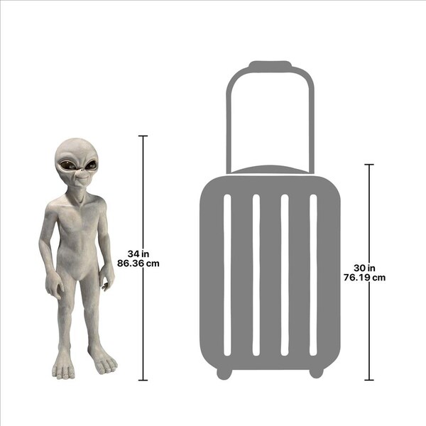Design Toscano The Out-of-this-World Alien Extra Terrestrial Statue: Large - LY612299