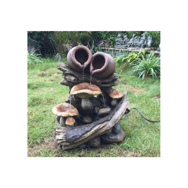Jeco Pots On Wood Stump Water Fountain - FCL126