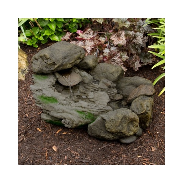Nature Spring Outdoor Water Fountain with Stone Waterfall, Natural Looking Rock and Sound for Decor on Patio, Lawn - 815623QNN