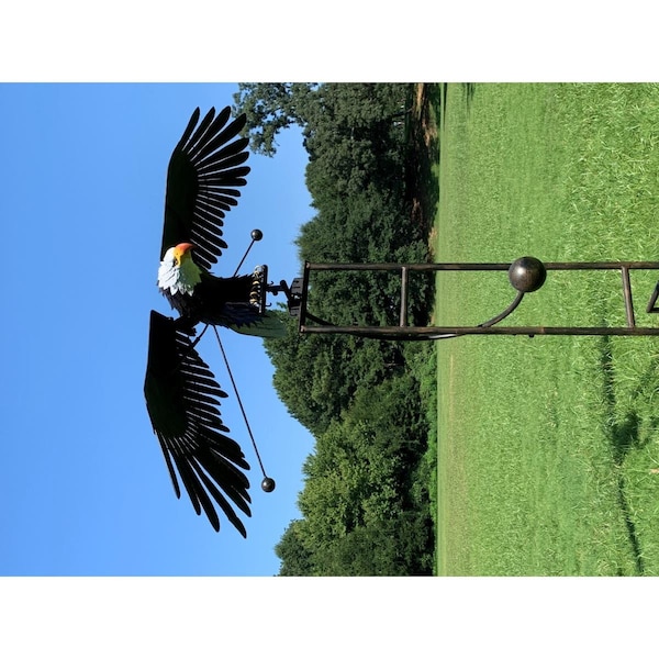 Esschert Design Counterweight Metal Eagle Rocker Garden Stake, Black & Gray - Large - ZYCT823