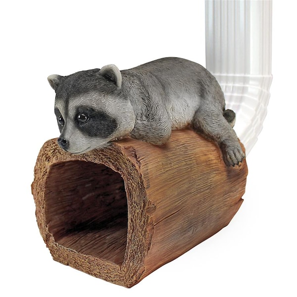 Design Toscano Raider the Raccoon Gutter Guardian Downspout Statue - QM13071