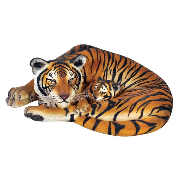 Design Toscano Life-Size Resting Bengal Tigress and Cub Statue - NE120011