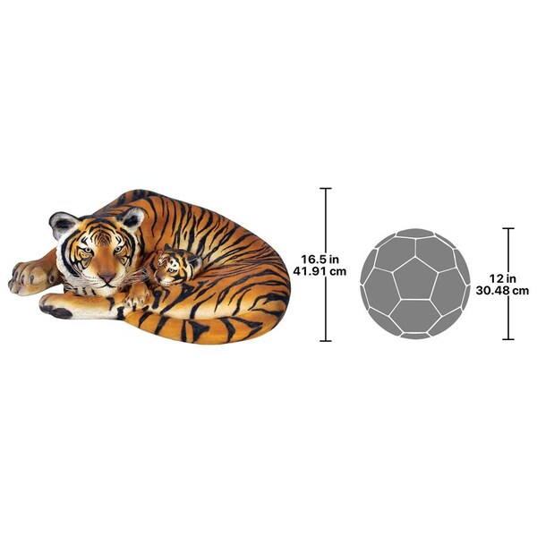 Design Toscano Life-Size Resting Bengal Tigress and Cub Statue - NE120011