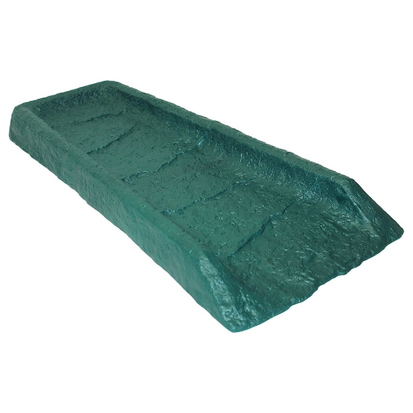 Emsco Group 24in Decorative Downspout Rain Splash Block with Natural Stone Texture, Hunter Green - 2104-1