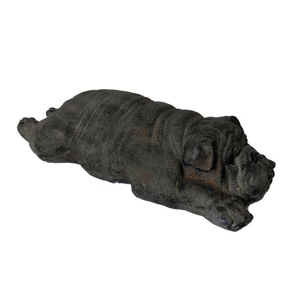 Pipers Pit 6 in. Sleepy Bulldog Indoor & Outdoor Statue; Green - PI3101013