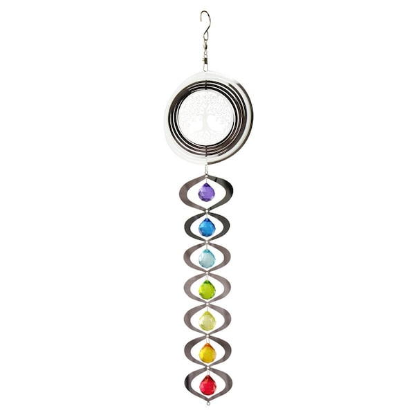 Pipers Pit Iridescent Spinner Chrome, Tree of Life - 6 x 23.5 in. - PI3734559