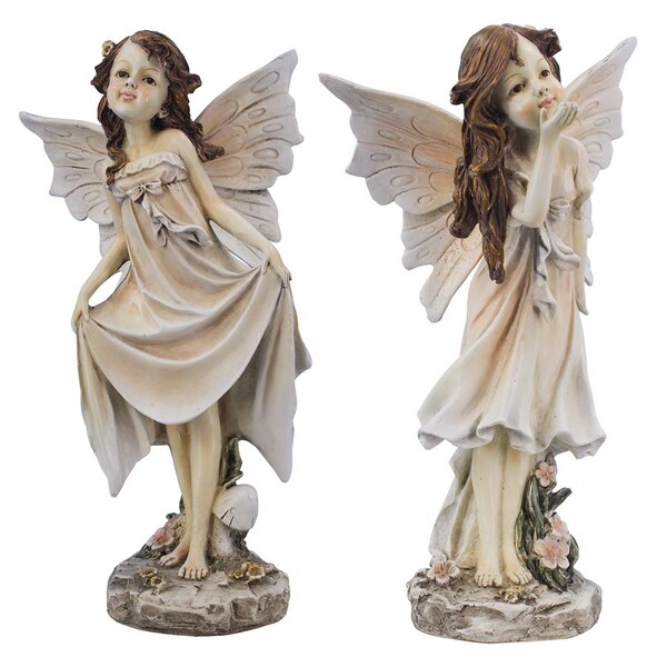 Design Toscano Wildflower Meadows Fairies Garden Statues: Set of Two - LY97921