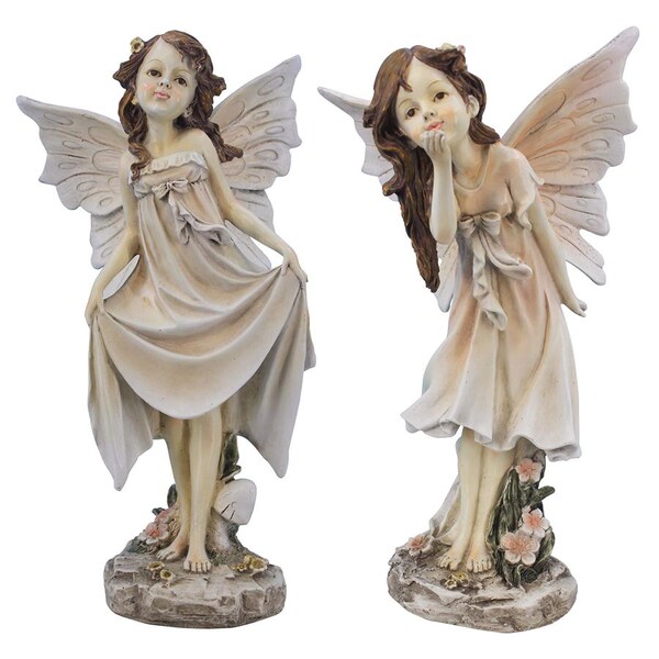 Design Toscano Wildflower Meadows Fairies Garden Statues: Set of Two - LY97921