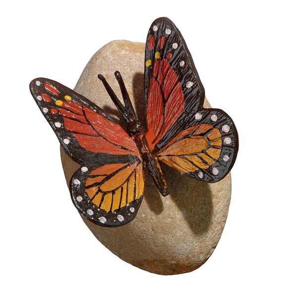 Design Toscano Viceroy Monarch Butterfly on Rock Statue - MP7486