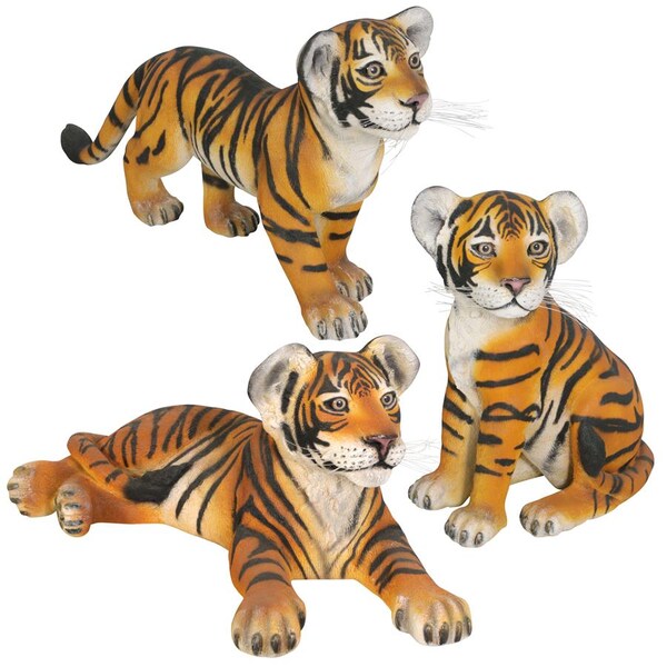 Design Toscano The Grand-Scale Tiger Cub Statues, PK 3 - NE980149