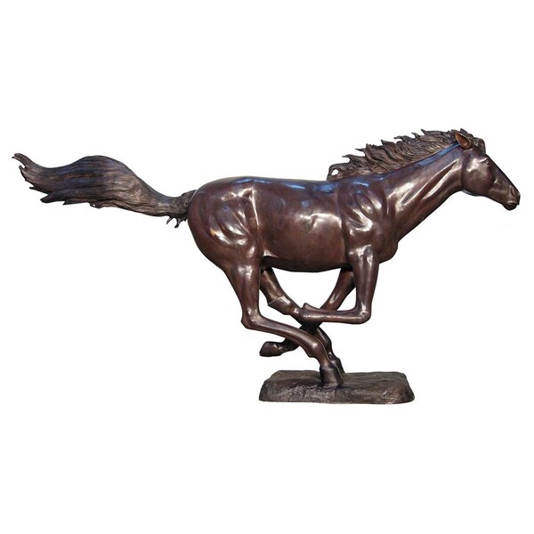 Design Toscano Racing the Wind, Running Horse Cast Bronze Garden Statue - KW74324