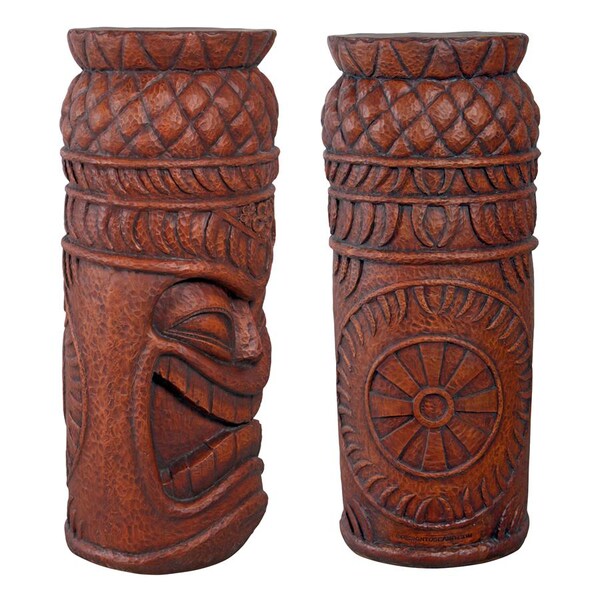 Design Toscano Grand Island Tiki Cocktail Console Statue: Set of Two - NE9160020