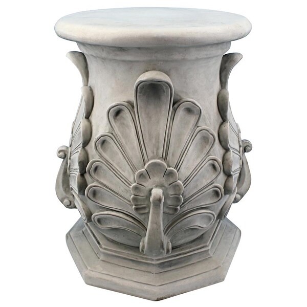 Design Toscano Classic Peacock Statuary Pedestal: Antique Stone - KY66148