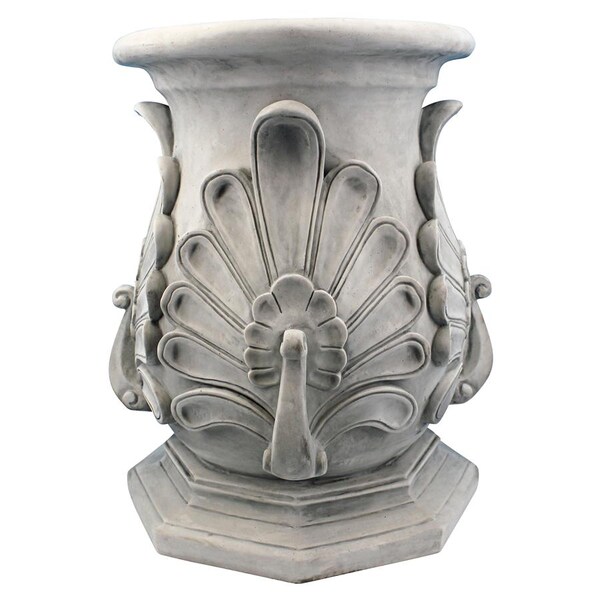Design Toscano Classic Peacock Statuary Pedestal: Antique Stone - KY66148