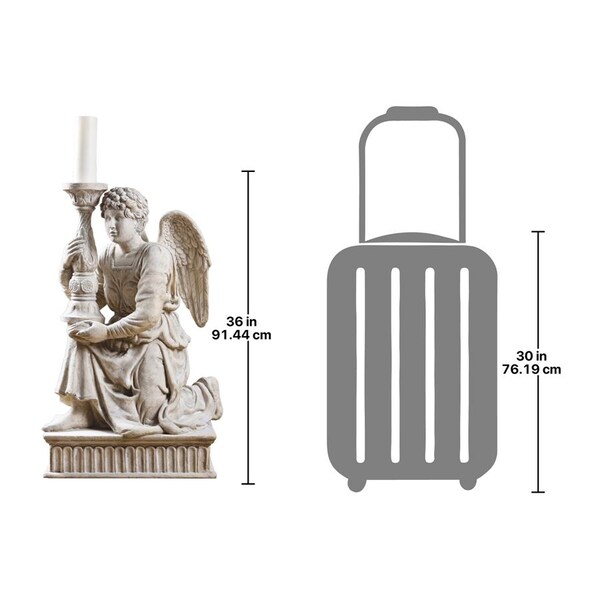 Design Toscano Michelangelo's Kneeling Angel with Candlestick Statue - NE80090