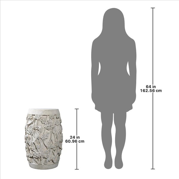 Design Toscano Sakura Cherry Blossom Asian Sculptural Pedestal Table: Stone Finish - NE5210141