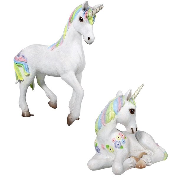 Design Toscano Shimmer and Sparkle the Magical Mystical Unicorn Statues - NE9170