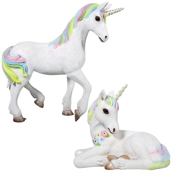 Design Toscano Shimmer and Sparkle the Magical Mystical Unicorn Statues - NE9170