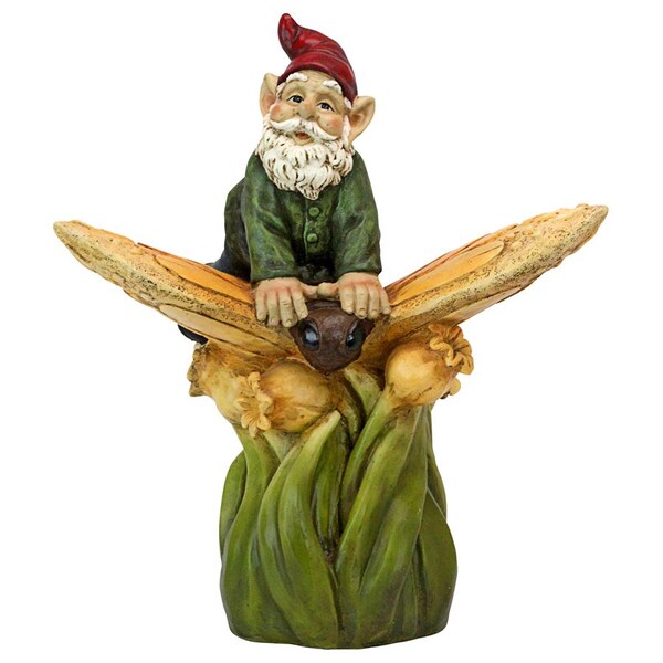 Design Toscano On a Butterfly's Back Garden Gnome Statue - SH380879