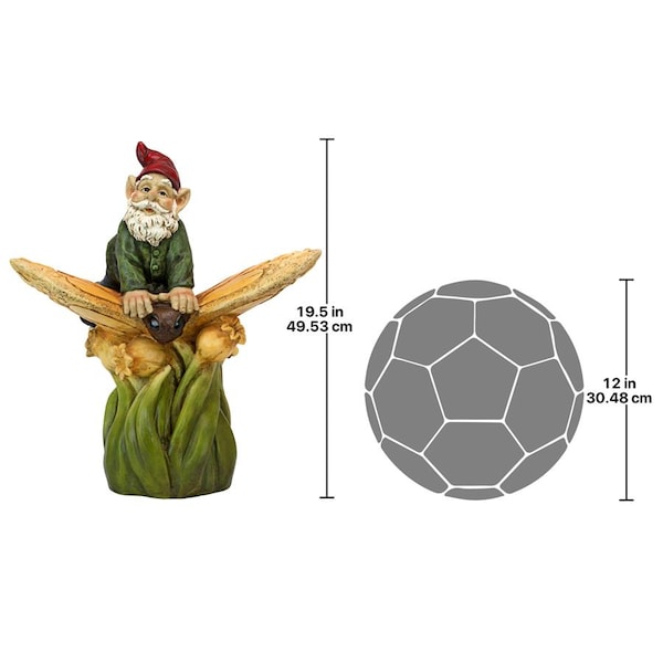 Design Toscano On a Butterfly's Back Garden Gnome Statue - SH380879