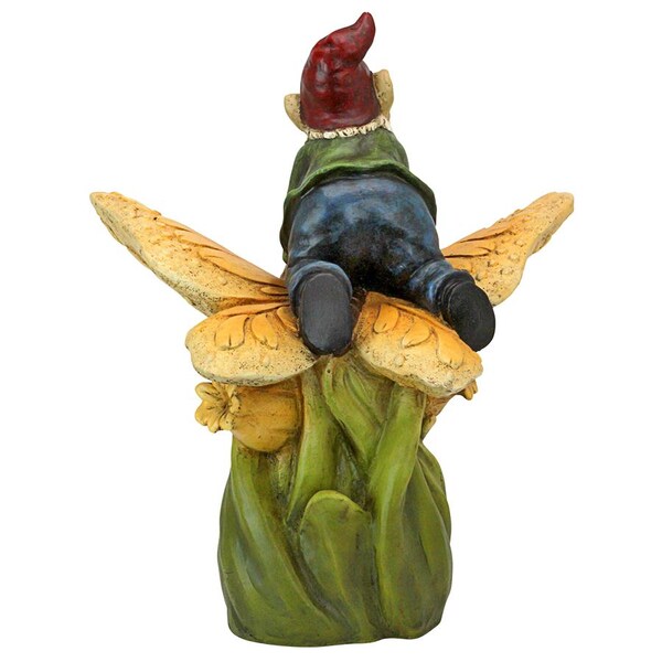 Design Toscano On a Butterfly's Back Garden Gnome Statue - SH380879