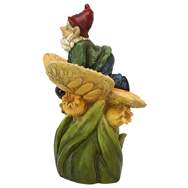Design Toscano On a Butterfly's Back Garden Gnome Statue - SH380879
