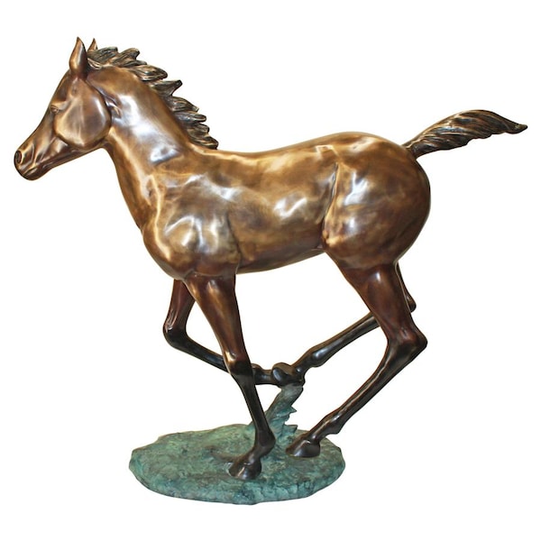 Design Toscano Galloping Horse Foal Cast Bronze Garden Statue - PB1165