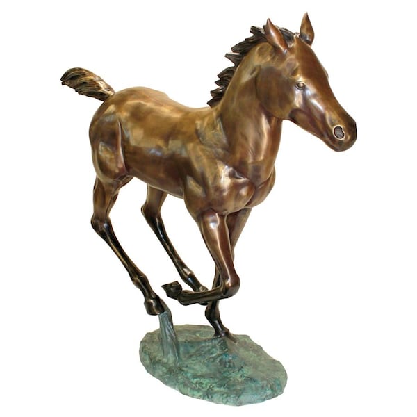 Design Toscano Galloping Horse Foal Cast Bronze Garden Statue - PB1165