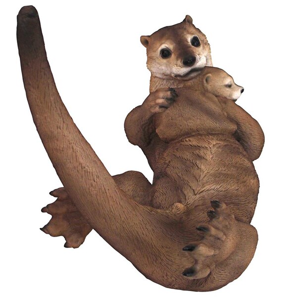 Design Toscano Embracing Love Mother and Child Otter Statue - JQ8349