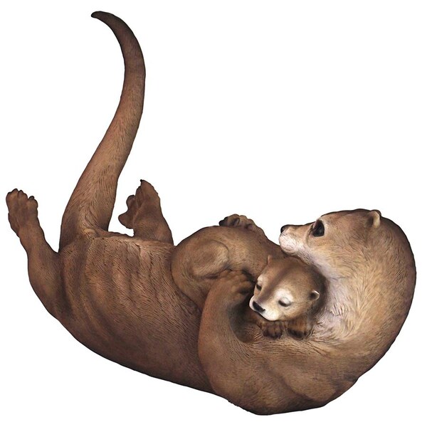 Design Toscano Embracing Love Mother and Child Otter Statue - JQ8349