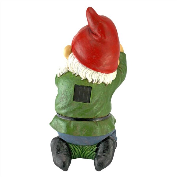 Design Toscano Smile For Me Solar Garden Gnome Statue - QM2779900